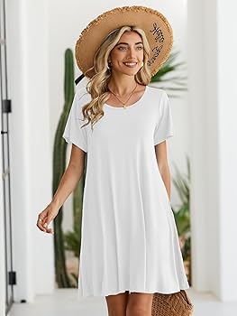 BELAROI Womens Summer Casual T Shirt Dresses Short Sleeve